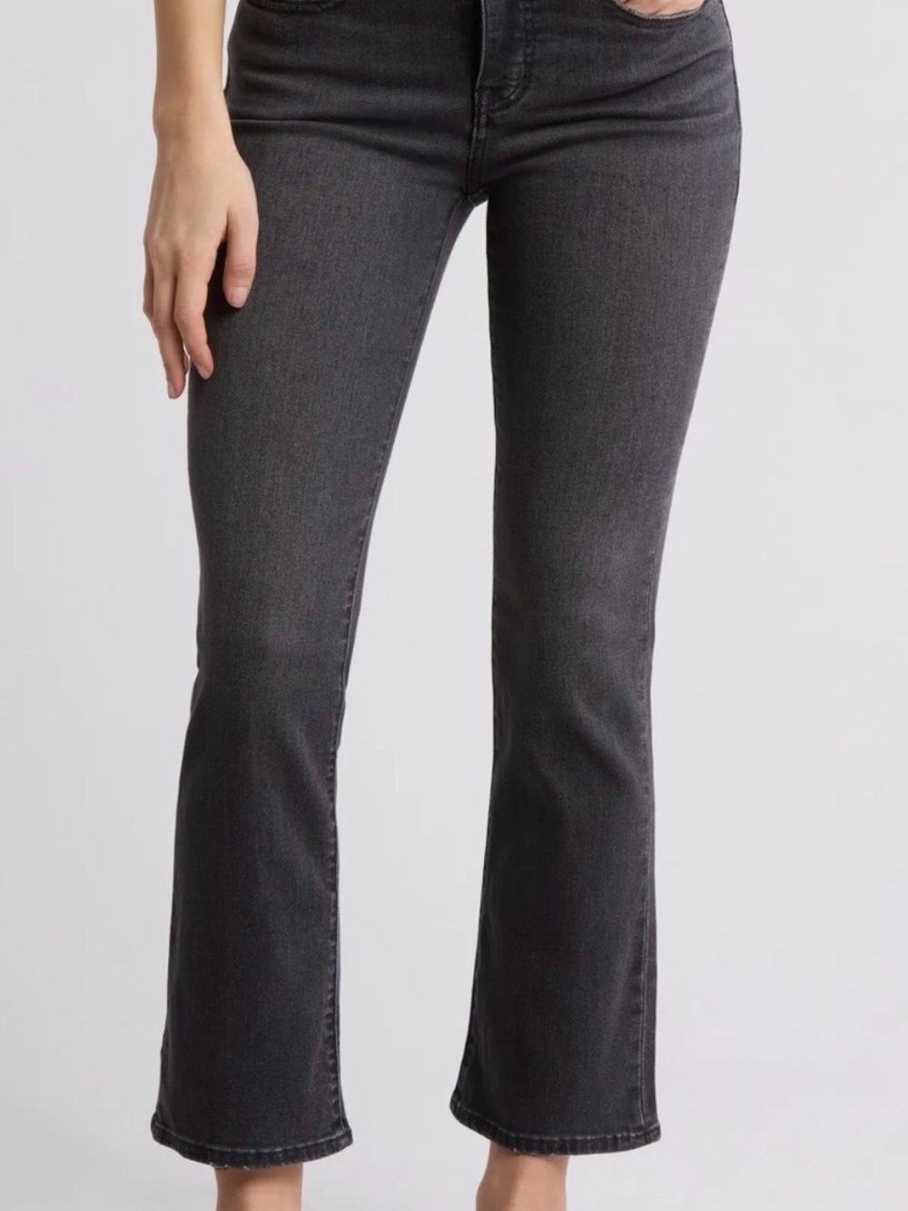 Madewell Cali Demi Boot Charcoal crop jeans